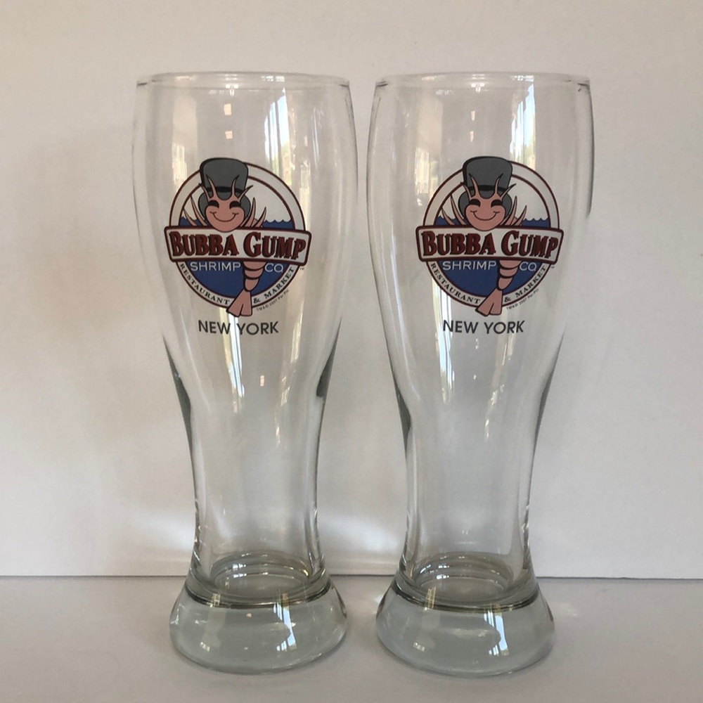 Bubba Gump Shrimp Co. New York Pair Of Pilsner Beer Glasses